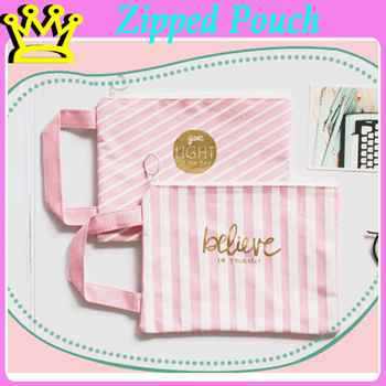 Qoo10 - A5 A4 Zipped File Pink Patterns Stationery Goodie Bag