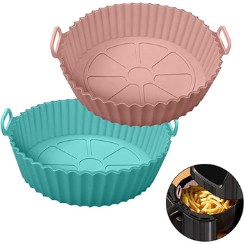 Air Fryer Silicone Basket Silicone Mold Airfryer Oven Baking Tray Pizza  Fried