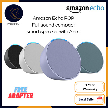 Echo Pop | Full sound compact smart speaker with Alexa | Charcoal