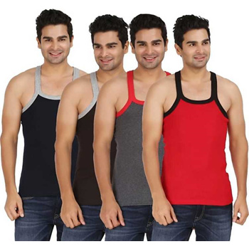 Qoo10 - Amul Comfy Sleeveless Multicolor Gym Vest (Pack of 4) (Colour may  vary : Men's Clothing