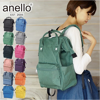  Anello Polyester Canvas Backpacks Japan import (Black)