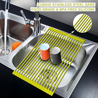 Aphrod Aphrod Roll Up Dish Drying Rack Over The Sink Dish Drainer Rack Stainless Steel Multipu