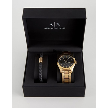 Qoo10 - Armani Exchange AX 7104 Gold Watch & Bracelet Gift Set : Watch &  Jewelry