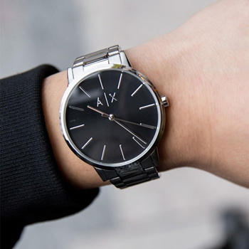: Qoo10 Steel Exchange Analog [Original] Stainless Black Watches Black Armani - AX2700 M...