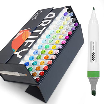 ARTIFY 80 Colors Art Markers-Fine & Broad Dual Tips Professional Artist  Markers with Carrying Case