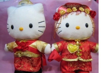 Asli Hello Kitty Versi Boneka Cina Boneka Dari Gaun Pengantin Depan