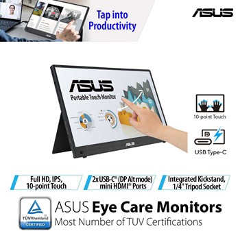 Qoo10 - Flash Deal! ASUS ZenScreen Touch MB16AHT Portable monitor