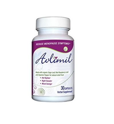 Avlimil Menopause Supplement Hormonal Balance Pills Mood Swing Support Ease Hot Flashes Sweating Genistein Isoflavones Black Cohosh Damiana