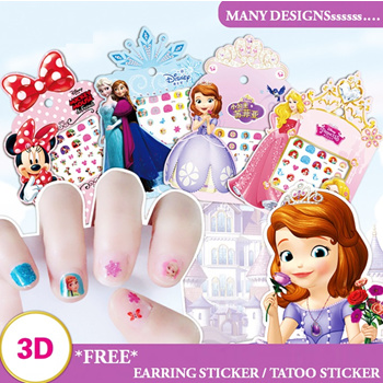 Qoo10 - 💖 Kids Cartoon Nail Sticker 💖 Easy Remove Children Princess Hello  Ki... : Toys