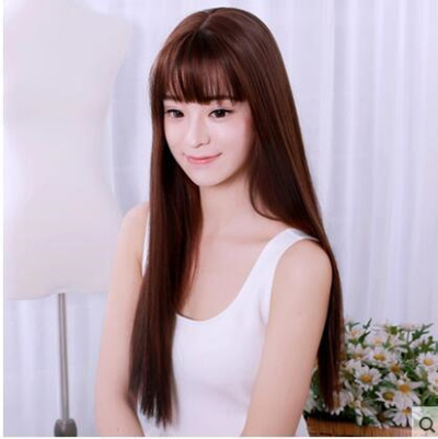 Bai Mei Fang Female Wig Long Straight Hair Long Hair Bangs In Korea Air Liu Qi Wang Doudou With Fals