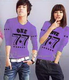 Qoo10 Baju  Couple Lengan Panjang Kaos  pasangan  Kopel 