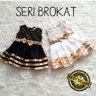 Bajudress Pestakondangan Anak Bayi Perempuan Gold