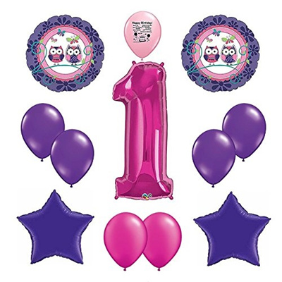 Qoo10 Balloons Owl Pal Happy 1st Birthday Balloon Decorating Kit