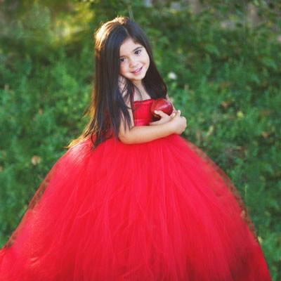 Bap050 Red Color Princess Dress Gaun Pesta Anak Princess Model Mekar Warna Merah