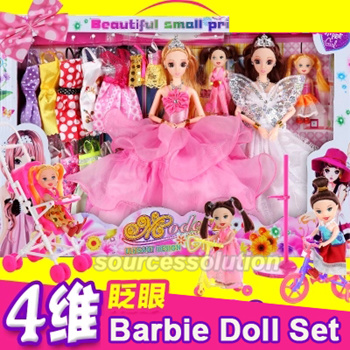 Big barbie online doll set