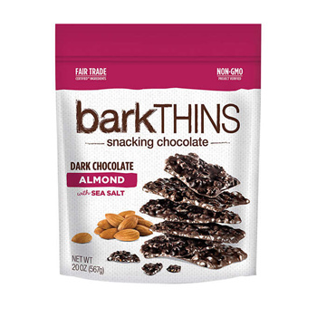 Barkthins Snacking Chocolate, Dark Chocolate Almond with Sea Salt, 20 oz