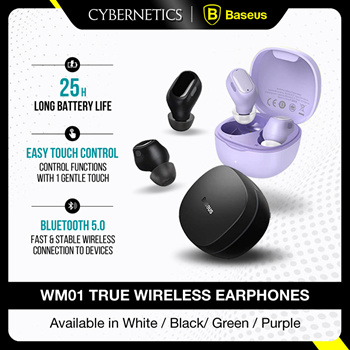 Qoo10 WM01 TWS Bluetooth Earphones Stereo Wireless 5.0 Bluetooth