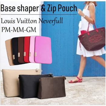 Qoo10 - Base shaper and Zip Pouch for LV Neverfull PM MM GM. Customized  size.  : Bag & Wallet