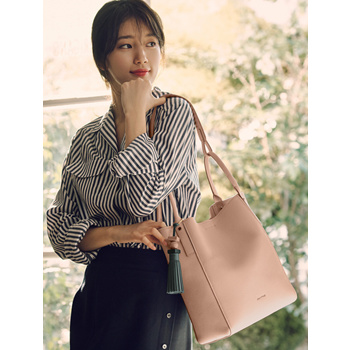 Qoo10 BEANPOLE ACCESSORY HEY Tote Shoulder Bag Pink Women