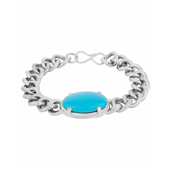 Firoza Bracelet With Moti, Turquoise stone bracelet - Just Devotional