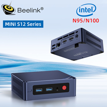 Beelink Mini PC, Mini S Intel 11th Gen 4-Cores N5095, Mini Desktop Computer  8GB DDR4 RAM 128GB SSD, Mini Computer Dual HDMI 4K UHD/Gigabit
