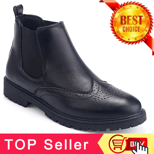 black brogue chelsea boots mens