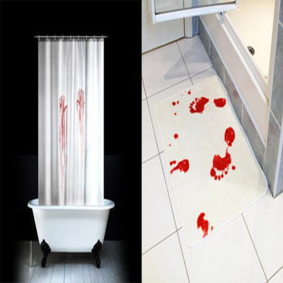 Qoo10 Bloody Bath Shower Curtain And Bloody Bath Mat Set Bloody