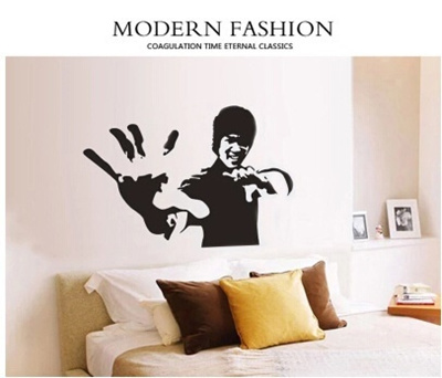 Bruce Lee Martial Arts Bedroom Living Room Wall Stickers Home Decor Paper Silhouette Figures Removab