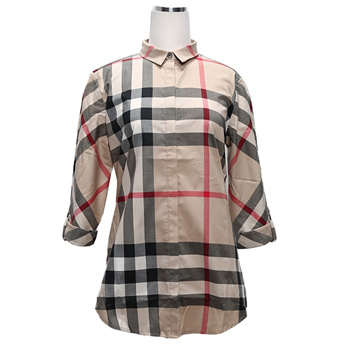 Qoo10 - Burberry Stretch-Cotton Check Shirt 3918091 : Women's Clothing