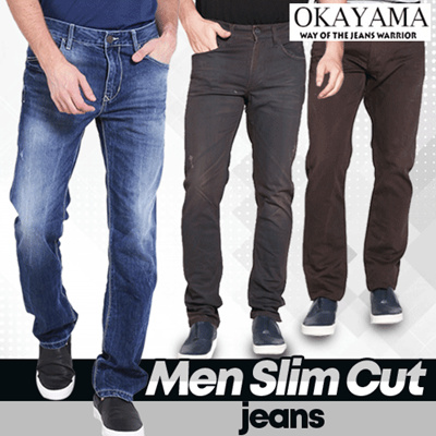 Qoo10 - Okayama jeans - Celana Jeans Pria Celana Panjang 