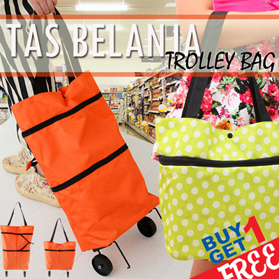 Qoo10 - BUY 1 GET 1/ Tas Belanja Trolley Bag/ Troli Lipat