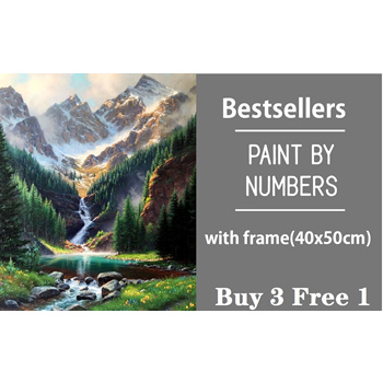 Painting Numbers Acrylic Canvas Forest, Painting Numbers Frame