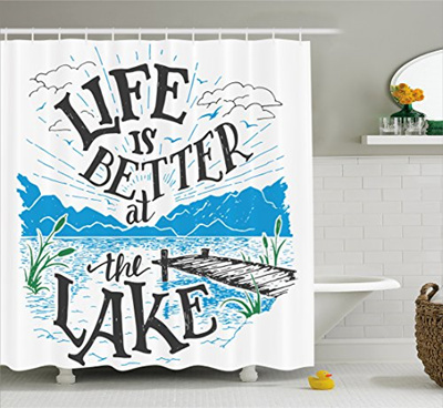 Qoo10 Cabin Decor Shower Curtain By Ambesonne Life Is Better At