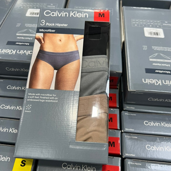 Calvin Klein Womens Logo Hipster Panty 3 Pack