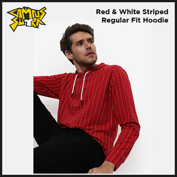 Red white striped on sale sweatshirt