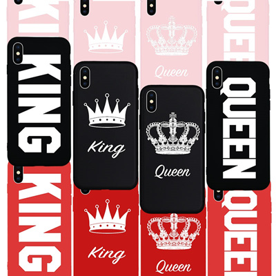 Qoo10 Candy Color King Queen Crown Phone Cases For Iphone X Case