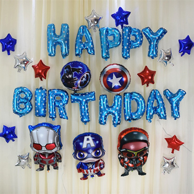 Qoo10 Captain America Film Background Balloon Birthday Party