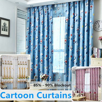 Cartoon Blackout Curtains Finished Products Boy Girl Bedroom Thick Curtain Shade Cloth Children Gauze Curtains High Quality Curtain 90 Sunlight