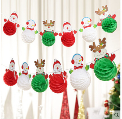 Christmas Decorations Paper Ball Pull Flag Diy Christmas La Flowers Mall Decorative Ceiling Hanging