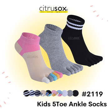 Rainbow Striped Anklet Toe Socks