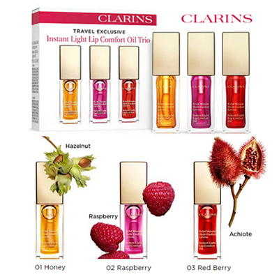 Qoo10 - CLARINS Instant Light Lip Comfort Oil Trio Set : Cosmetics