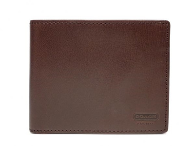 Coachcoach 4656 Water Buffalo Leather Double Billfold Wallet Mahogany Bwn0000031 - 