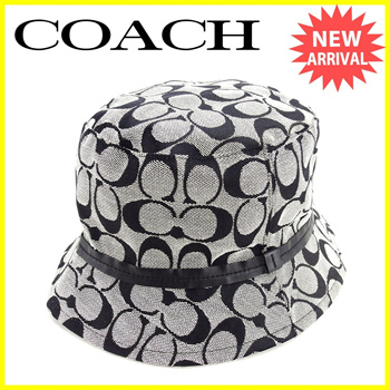 Qoo10 - COACH COACH hat hat bucket hat men's signature navy canvas ×  leath... : Bag / Shoes / Ac...