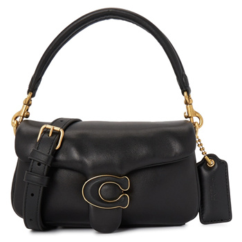 COACH Pillow Tabby 18 Black Leather Cross-body Bag in Natural