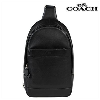 Coach Mens Leather Shoulder Crossbody Bag Charles Pack Backpack Black F54770