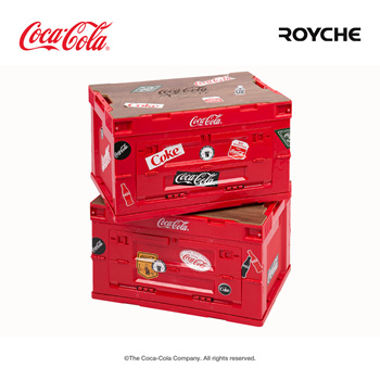 Qoo10 - Coca-Cola Folding Box Red 50L Storage Front Open Wood Top