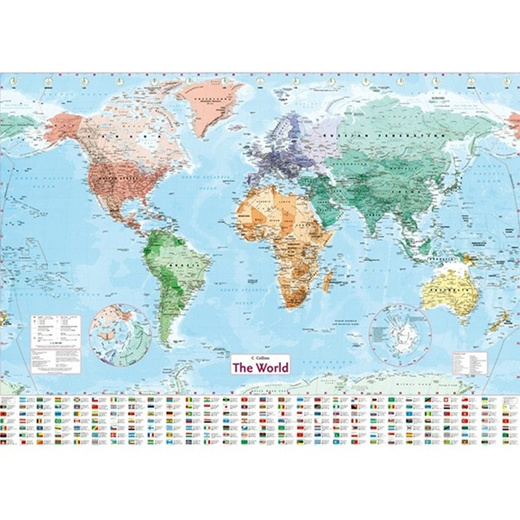 Qoo10 - Collins World Laminated Map UK English Shipping Wall By Latest ...