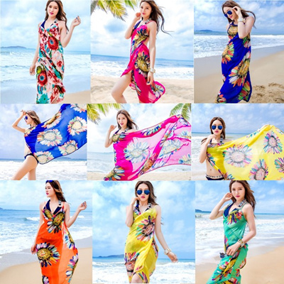 Affordable Quality Products Colorful Spring Summer Thin Chiffon Beach Swimming Pool Party Scarf Shawl Sun Cape Protection Sg