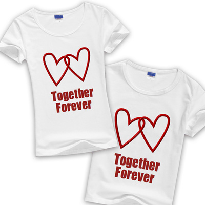 Qoo10 - Couple T-Shirt Set (Two Hearts Together Forever) : Women’s Clothing
