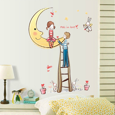 Couples Cartoon Wall Sticker Cute Couple Bedroom Warm And Decorative Wall Stickers For Children Of T